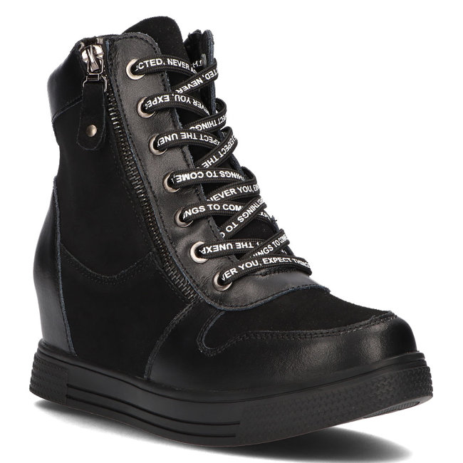 Čierne kožené členkové topánky Filippo DBT3148/21 BK
