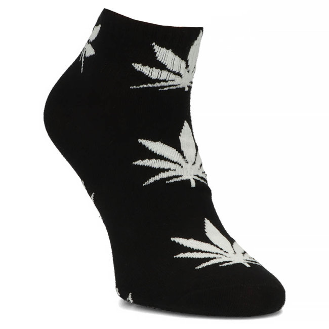 Čierno-biele pánske ponožky s okvetnými lístkami