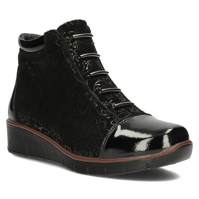 Kožené čierne členkové topánky Filippo DBT3179/22 BK